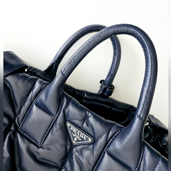 Prada Navy Blue Genuine Leather 3-way Bag - Picture 12 of 15